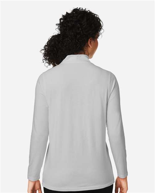 Women's Raleigh Shawl Collar Knit Top – On Model – Back