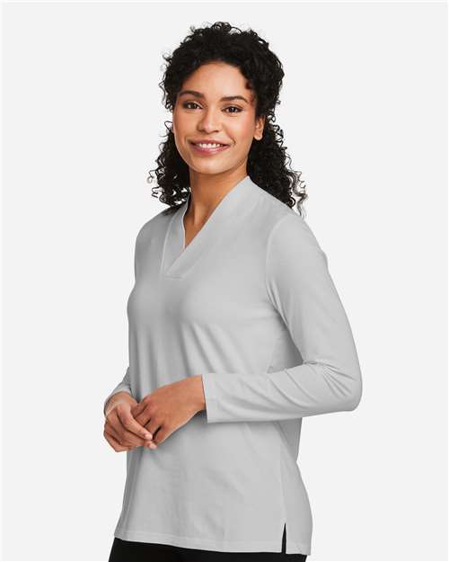 Women's Raleigh Shawl Collar Knit Top – On Model – Side