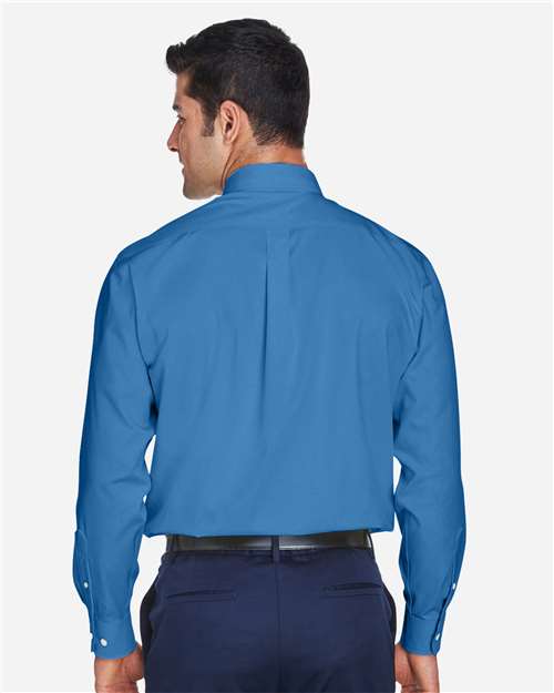 Men's Crown Collection® Oxford Woven Dress Shirt – On Model – Back