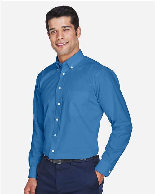 Men's Crown Collection® Oxford Woven Dress Shirt – On Model – Side