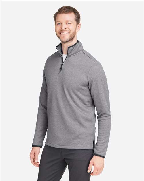 Men's Venture Heathered Stripe Quarter-Zip Pullover – On Model – Side