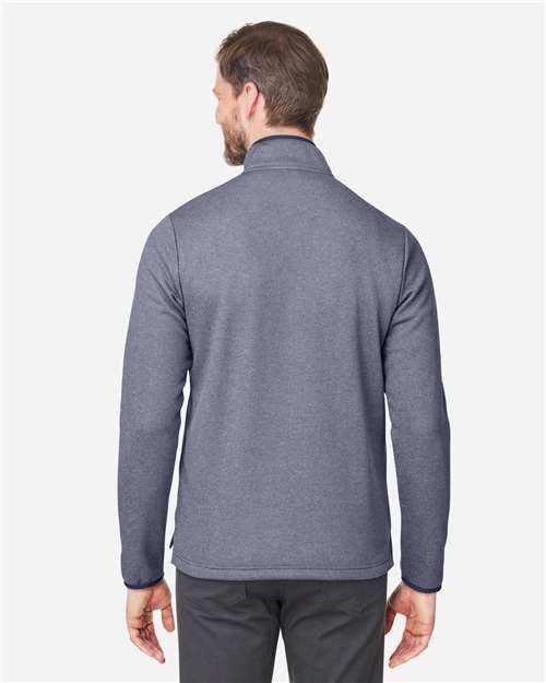 Men's Venture Heathered Stripe Quarter-Zip Pullover – On Model – Back