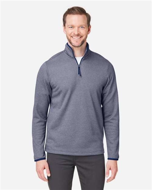 Men's Venture Heathered Stripe Quarter-Zip Pullover – On Model