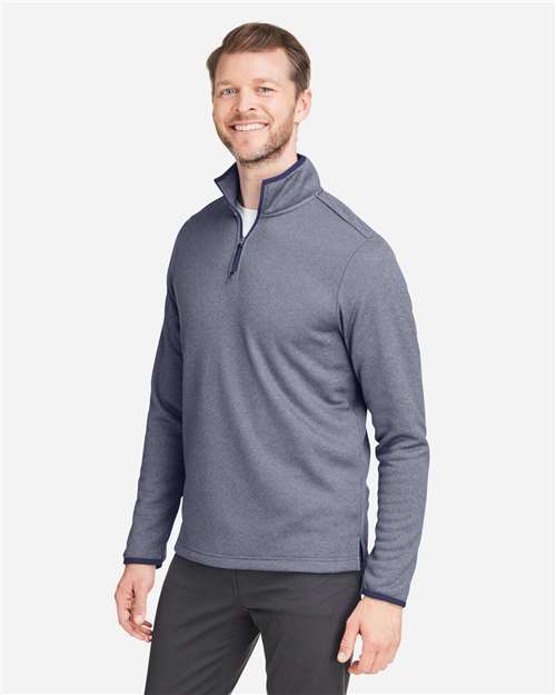 Men's Venture Heathered Stripe Quarter-Zip Pullover – On Model – Side