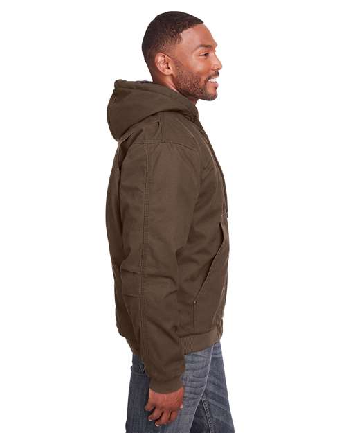 Men's Heartland Washed Cotton Duck Hooded Jacket – On Model – Side