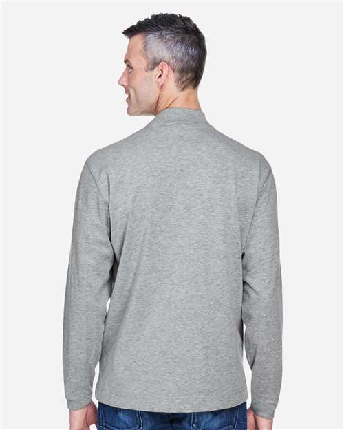 Unisex Sueded Jersey Mock Neck T-Shirt – On Model – Back