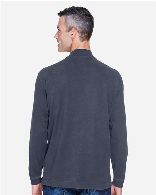 Unisex Sueded Jersey Mock Neck T-Shirt – On Model – Back