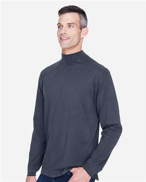 Unisex Sueded Jersey Mock Neck T-Shirt – On Model – Side