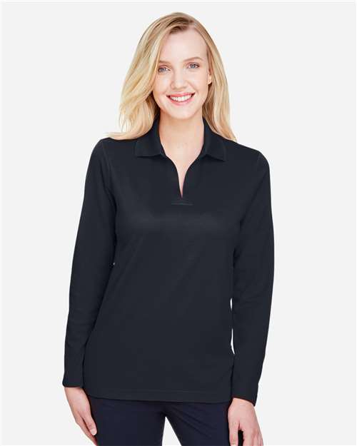 Women's CrownLux Performance® Plaited Long Sleeve Polo
