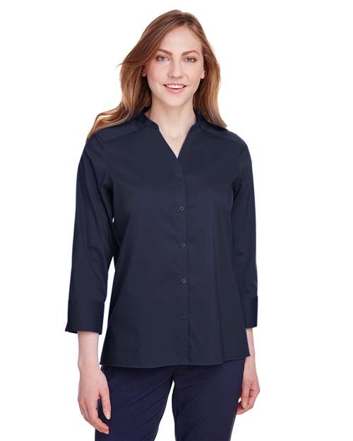 Women's Crown Collection® Stretch Broadcloth Three-Quarter Sleeve Blouse