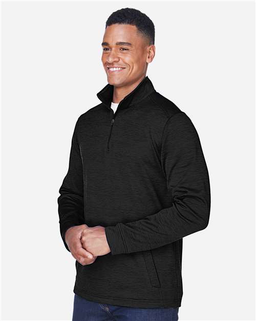 Men's Newbury Mélange Fleece Quarter-Zip Pullover – On Model – Side