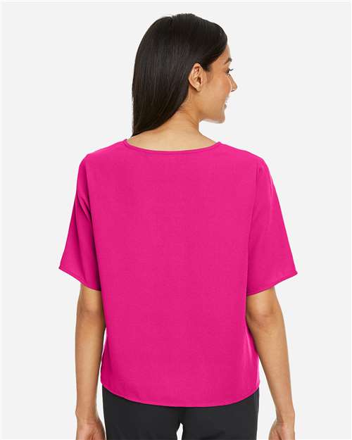 Women's Perfect Fit™ Tie Front Blouse – On Model – Back