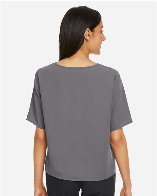 Women's Perfect Fit™ Tie Front Blouse – On Model – Back