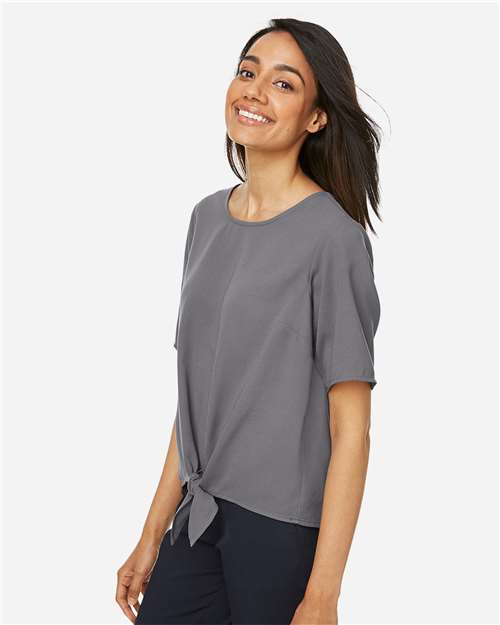 Women's Perfect Fit™ Tie Front Blouse – On Model – Side