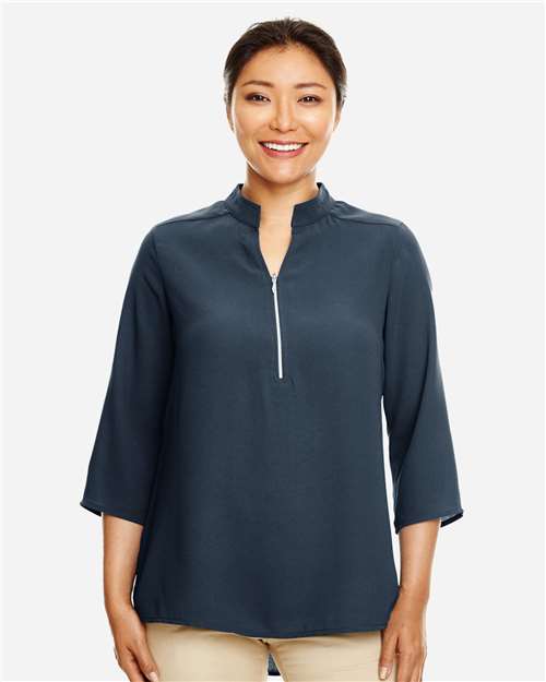 Women's Perfect Fit™  Three-Quarter Sleeve Crepe Tunic – On Model