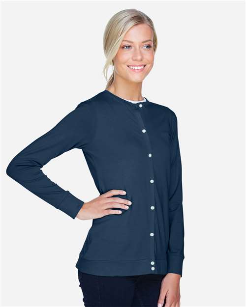 Women's Perfect Fit™ Ribbon Cardigan – On Model – Side