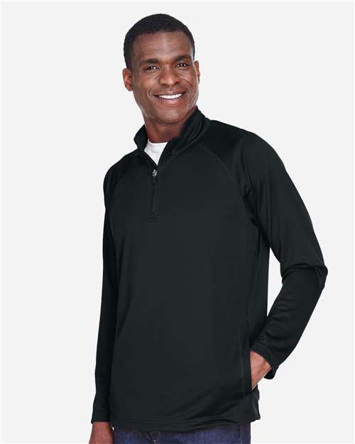 Men's Stretch Tech-Shell® Compass Quarter-Zip Pullover – On Model – Side