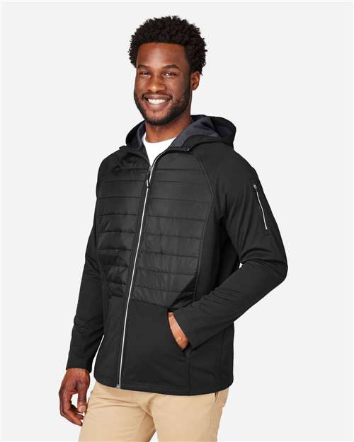 Unisex Techno Lite Hybrid Hooded Jacket – On Model – Side