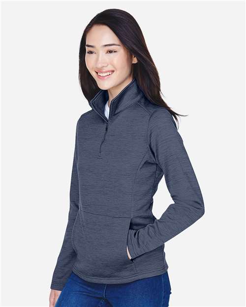 Women's Newbury Mélange Fleece Quarter-Zip Pullover – On Model – Side