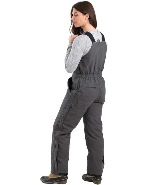 Women's Softstone Duck Insulated Bib Overall – On Model – Back