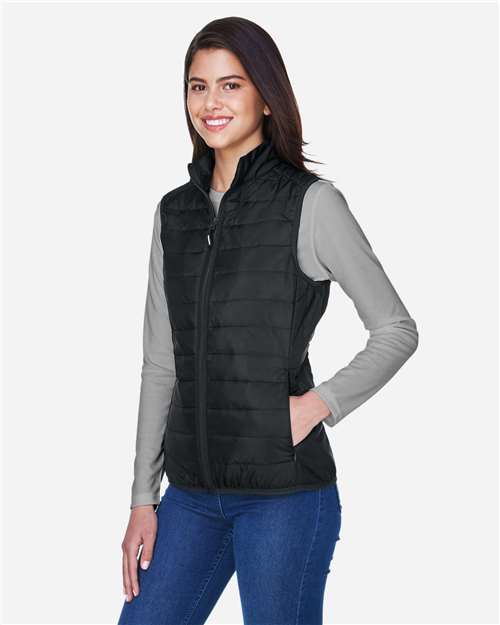 Women's Prevail Packable Puffer Vest – On Model – Side