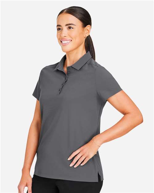 Women's CrownLux Performance® Windsor Welded Polo – On Model – Side