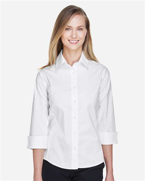 Women's Perfect Fit™ Three-Quarter Sleeve Stretch Poplin Dress Shirt