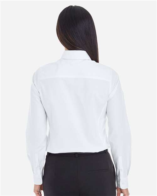 Women's Crown Collection® Royal Dobby Woven Dress Shirt – On Model – Back