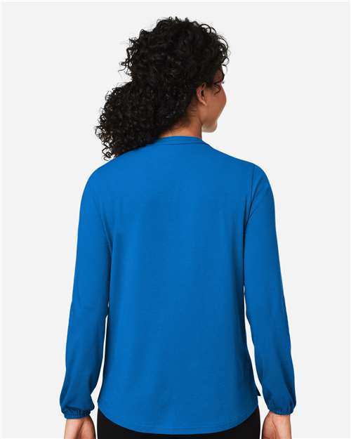 Women's Raleigh Half-Placket Knit Top – On Model – Back