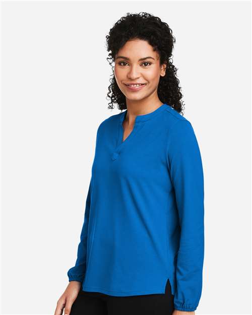 Women's Raleigh Half-Placket Knit Top – On Model – Side