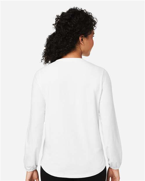 Women's Raleigh Half-Placket Knit Top – On Model – Back