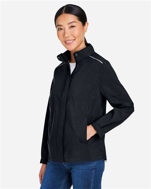 Women's Barrier Packable Rain Jacket – On Model – Side