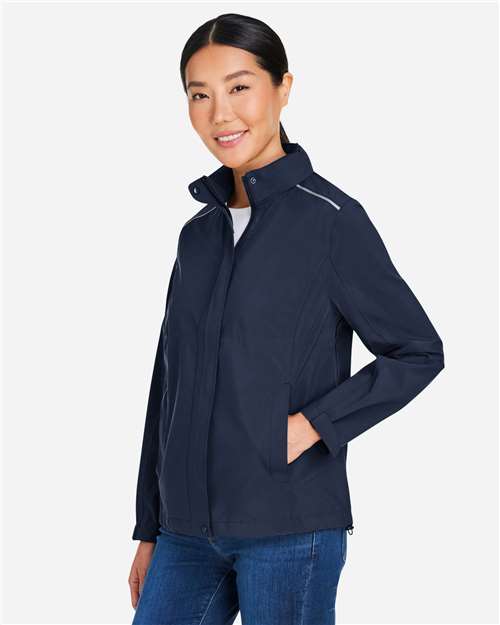Women's Barrier Packable Waterproof Rain Jacket – On Model – Side