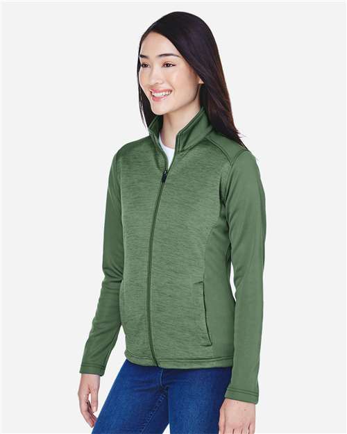 Women's Newbury Colorblock Mélange Fleece Full-Zip Jacket – On Model – Side