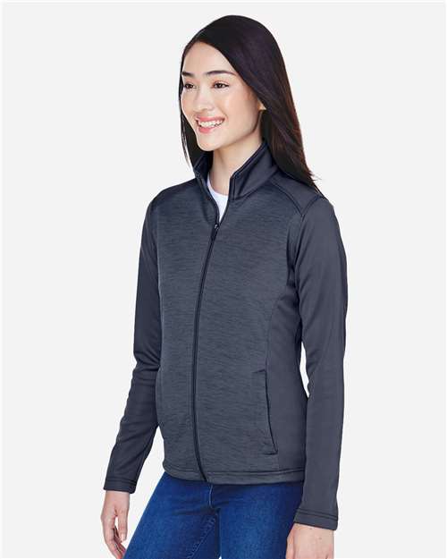 Women's Newbury Colorblock Mélange Fleece Full-Zip Jacket – On Model – Side