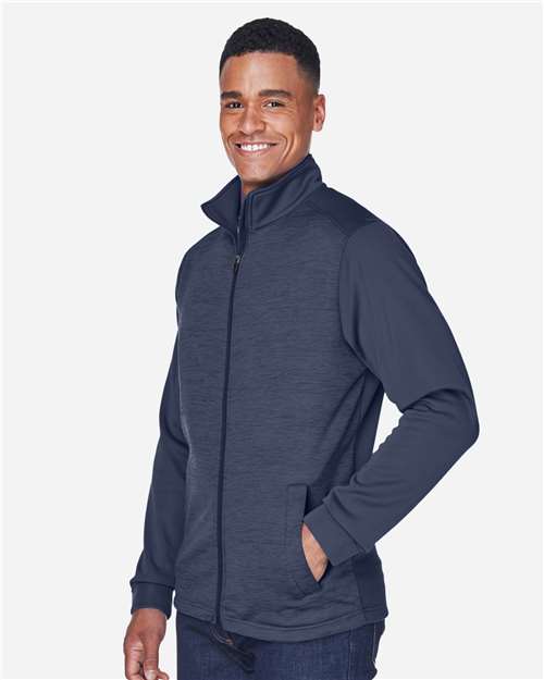 Men's Newbury Colorblock Mélange Fleece Full-Zip jacket – On Model – Side