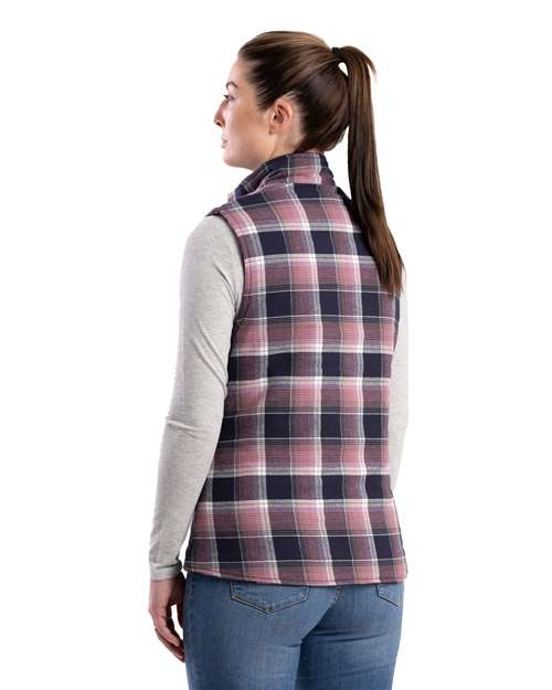 Women's Insulated Flannel Vest – On Model – Back