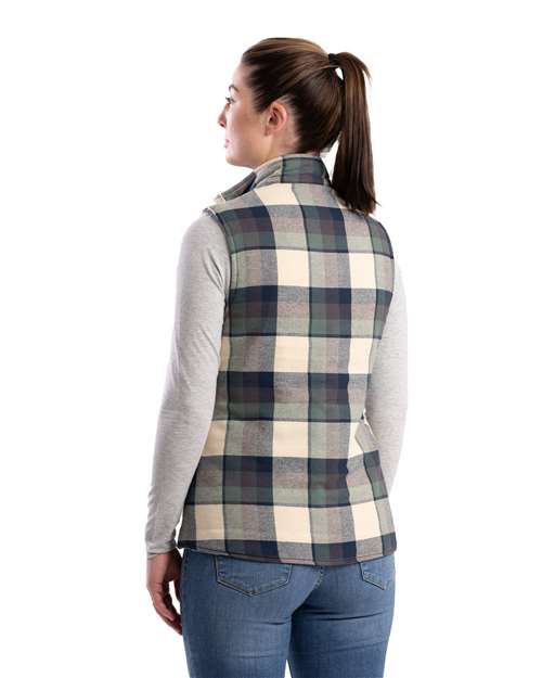 Women's Insulated Flannel Vest – On Model – Back