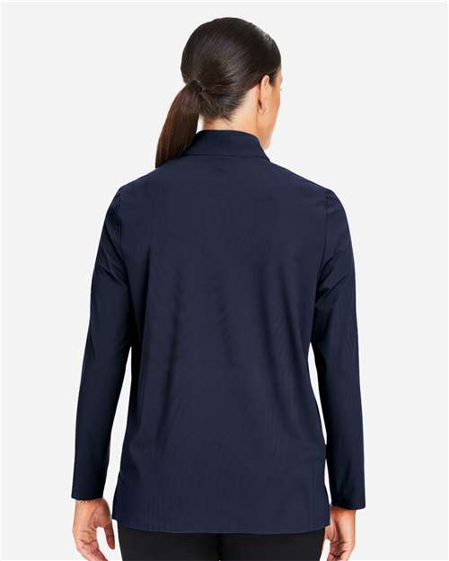 Women's CrownLux Performance® Windsor Welded Quarter-Zip Pullover – On Model – Back