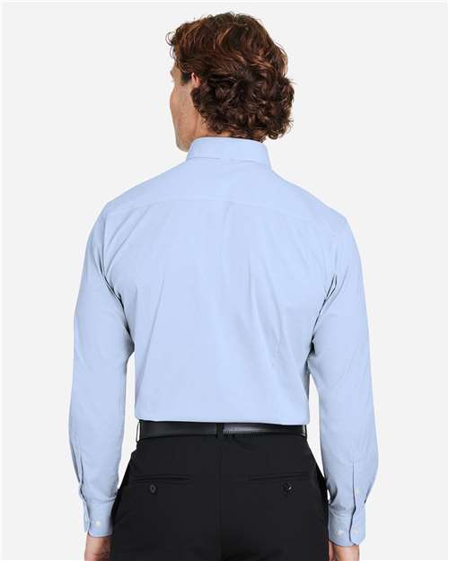 Men's CrownLux Performance® Microstripe Dress Shirt – On Model – Back