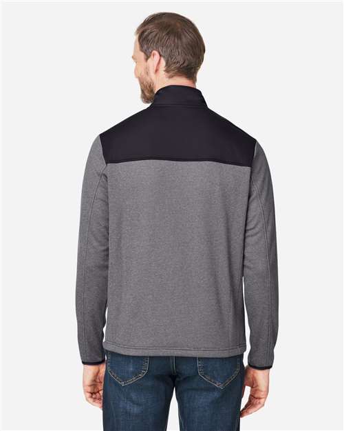 Men's Venture Heathered Stripe Hybrid Jacket – On Model – Back