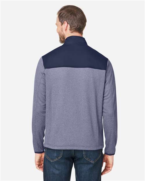 Men's Venture Heathered Stripe Hybrid Jacket – On Model – Back