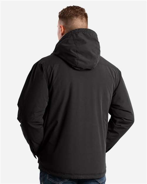 Men's Highland Quilt-Lined Micro-Duck Hooded Jacket – On Model – Back