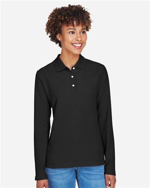 Women's Pima Piqué Long Sleeve Polo