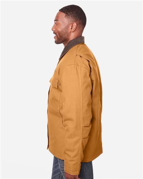 Men's Tall Heritage Cotton Duck Chore Jacket – On Model – Side