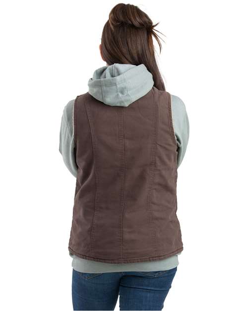 Women's Sherpa-Lined Softstone Duck Vest – On Model – Back