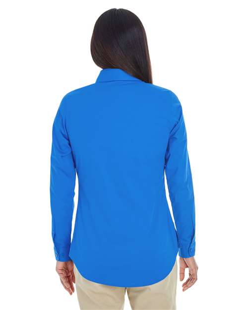 Women's Perfect Fit™ Half-Placket Tunic Dress Shirt – On Model – Back