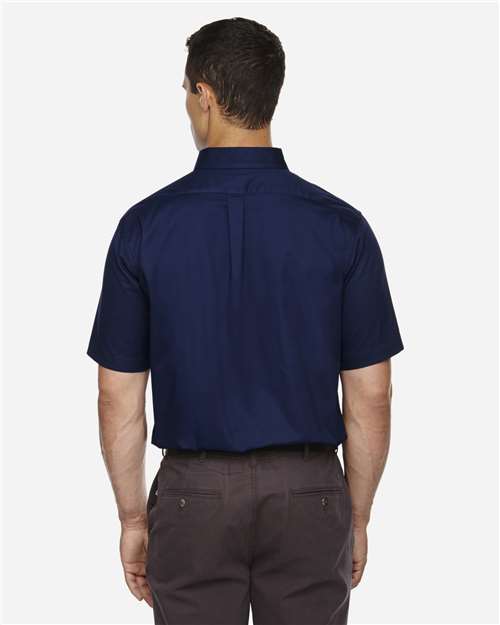 Men's Tall Optimum Short Sleeve Twill Dress Shirt – On Model – Back