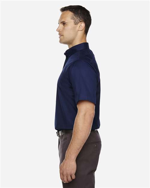 Men's Tall Optimum Short Sleeve Twill Dress Shirt – On Model – Side