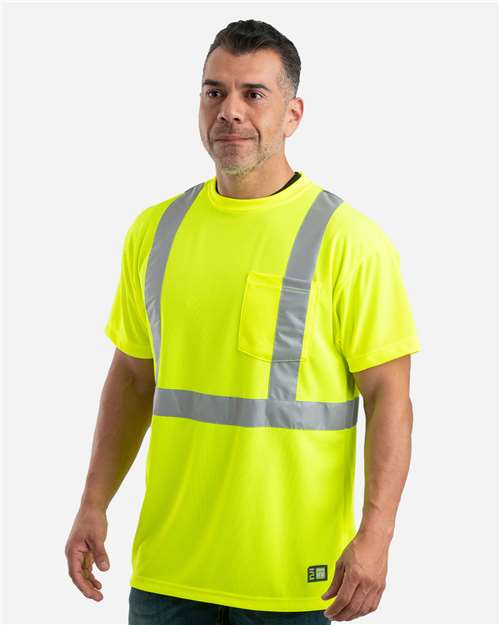 Men's Hi-Vis Class 2 Performance Pocket T-Shirt – On Model – Side